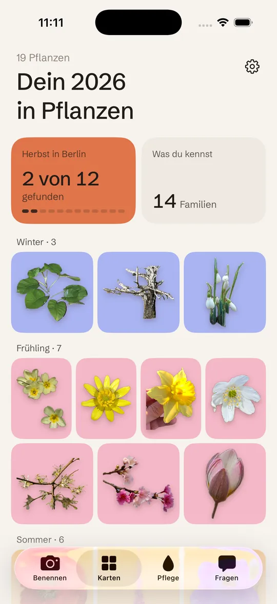 Die Sammlung, nach Jahreszeiten in vier Farben